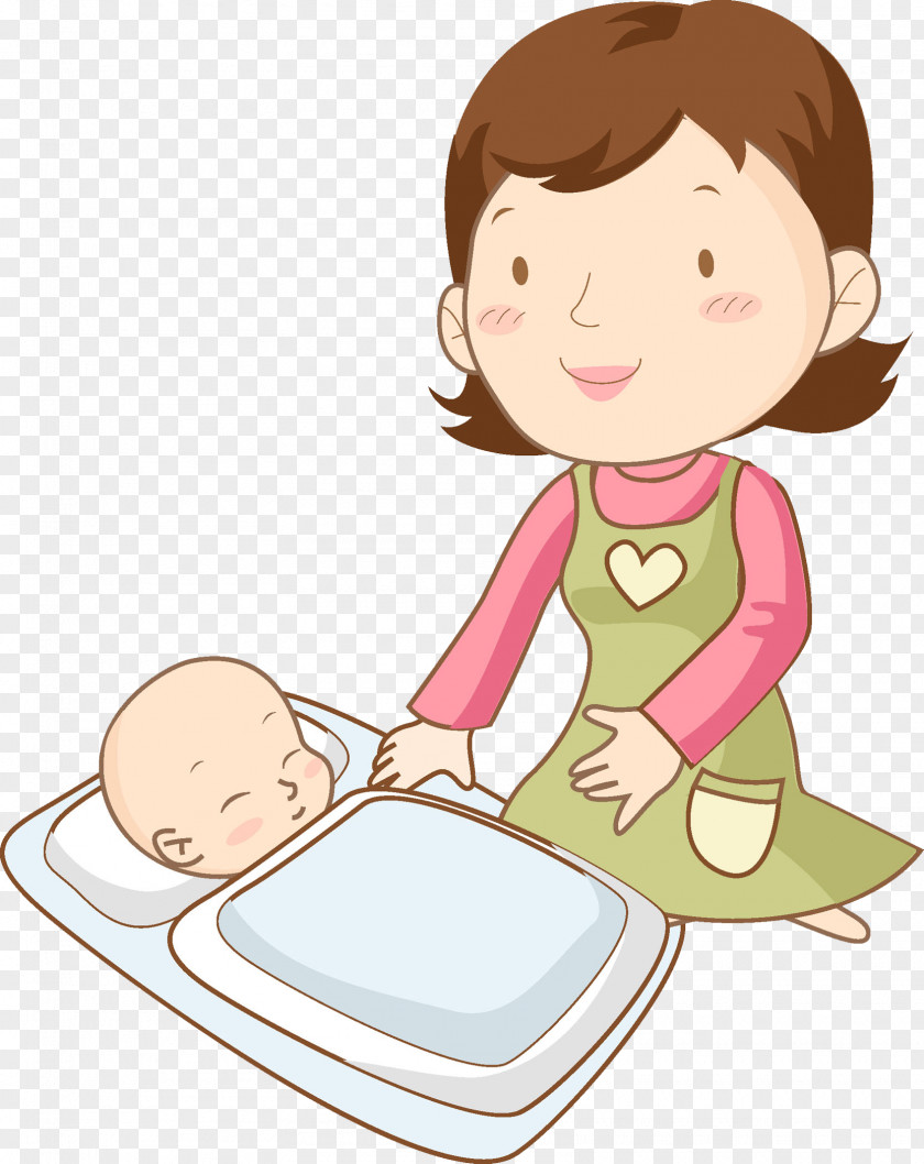 Hand Painted Child Bathing Infant PNG