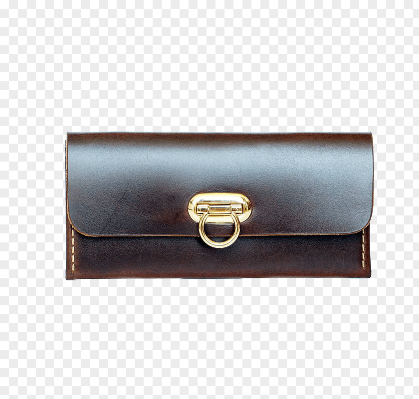 Minimal Brown Bag Leather Color Wallet PNG