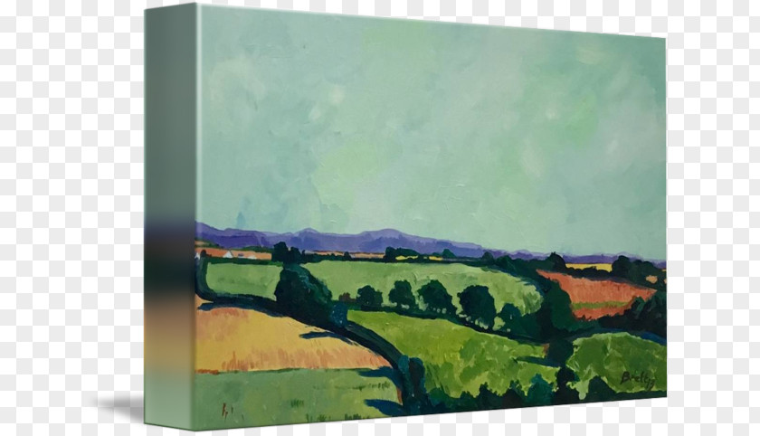 Rolling Hills Watercolor Painting Acrylic Paint Green PNG