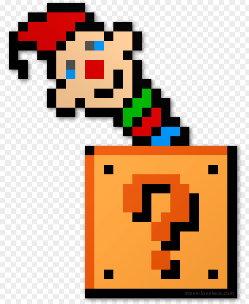 8 BIT Super Mario Bros. Luigi Paper PNG