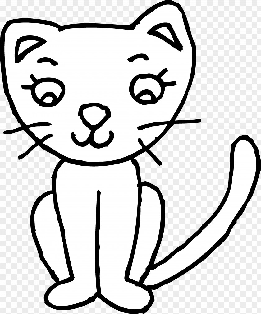 Cat Kitten Clip Art Coloring Book Openclipart PNG