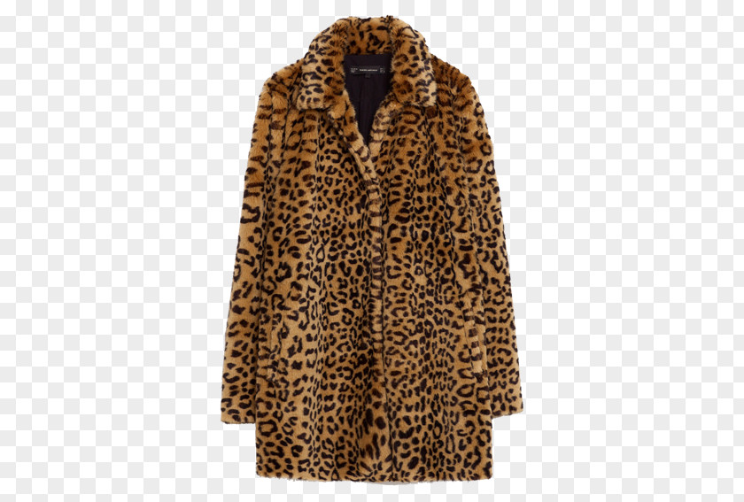 Fur Leopard Zara Animal Print Overcoat PNG