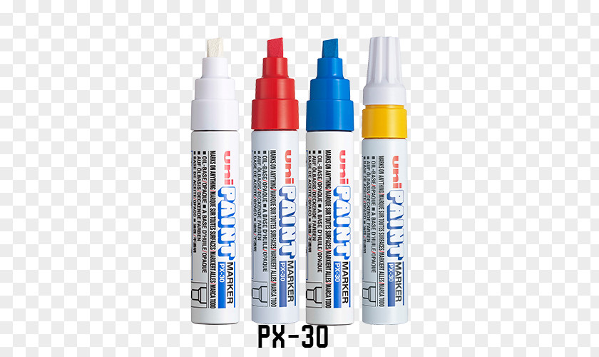 Paint Markers Marker Uni 7 Colours PX-30 Bold Tip Pen PNG