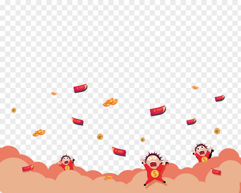 Red Cartoon Child Envelope Border Texture PNG