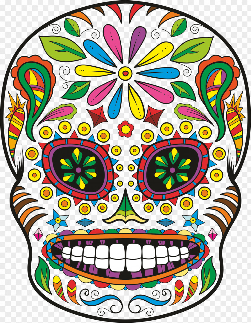 Sugar Skulls Calavera Day Of The Dead Skull Sticker Decal PNG