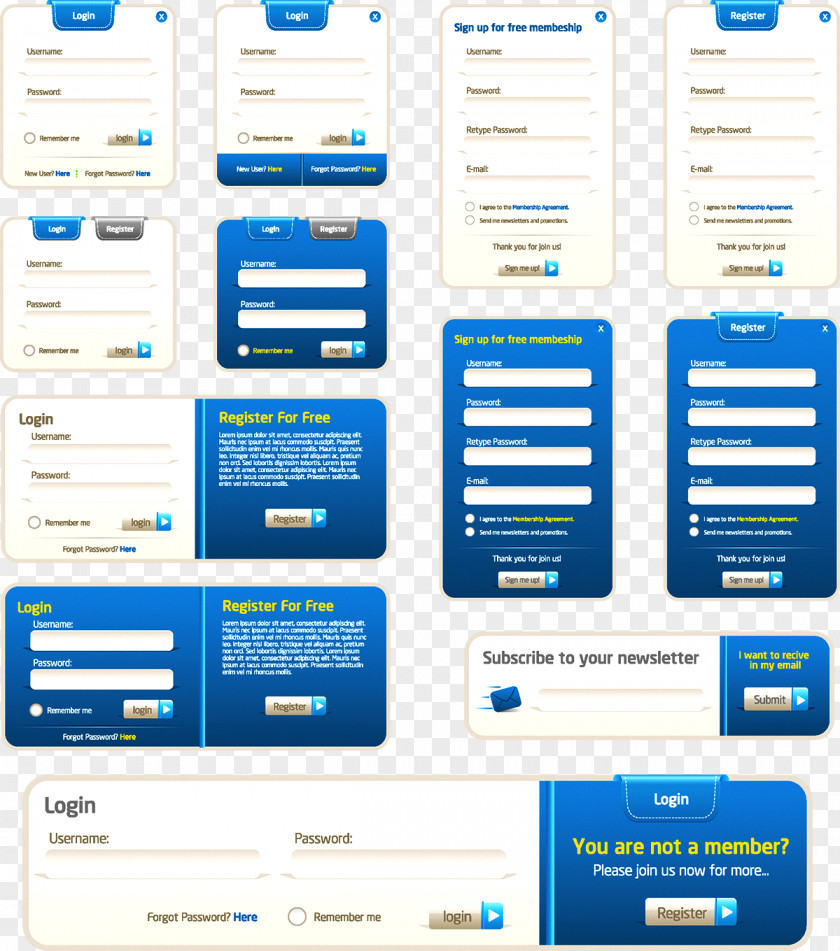 Web Form Design Page Flat PNG