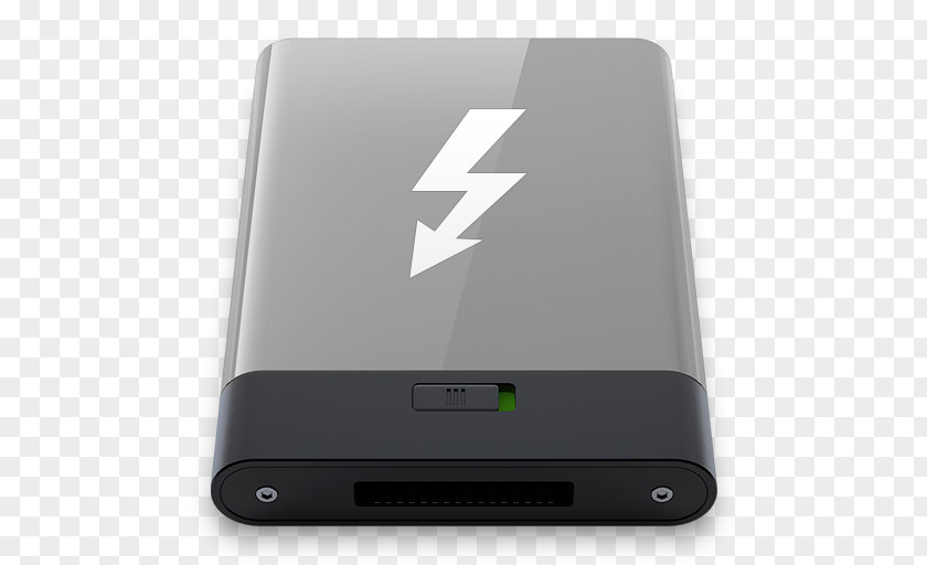Grey Thunderbolt W Electronic Device Gadget Multimedia Electronics Accessory PNG
