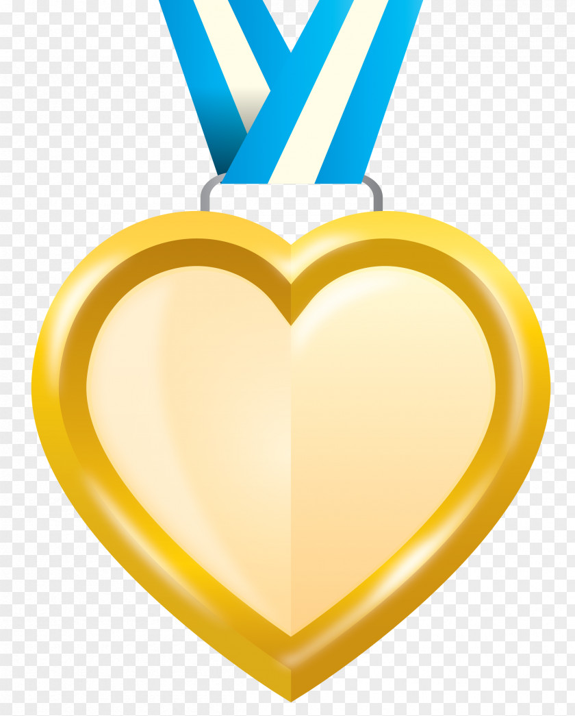 Heart Gold Medal Badge PNG
