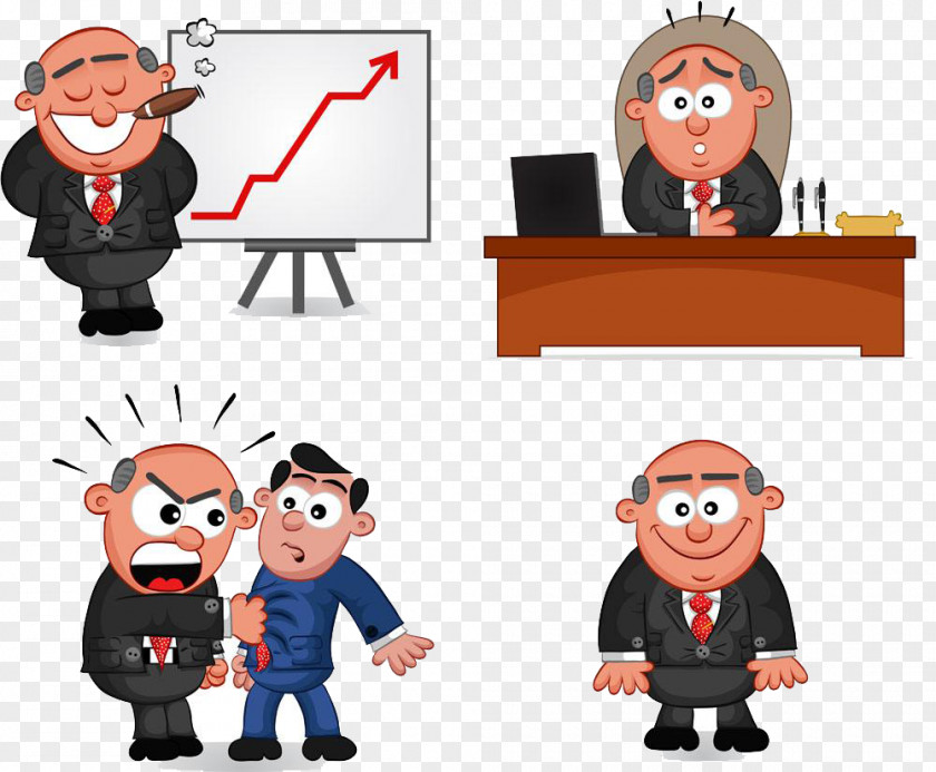 The Boss Of Meeting Screaming Cartoon Illustration PNG