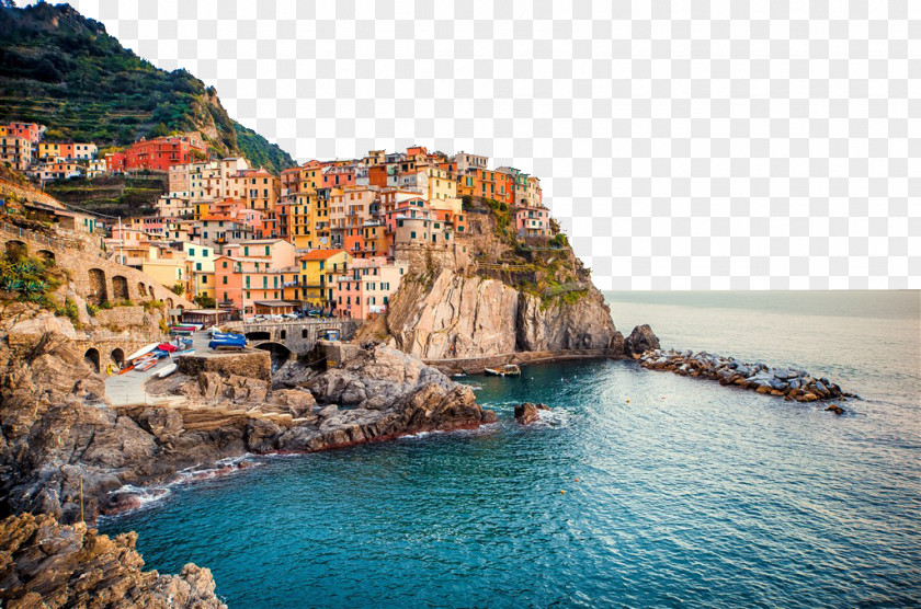 Cinque Terre, Italy Manarola Riomaggiore Amalfi Coast Ligurian Sea Wallpaper PNG