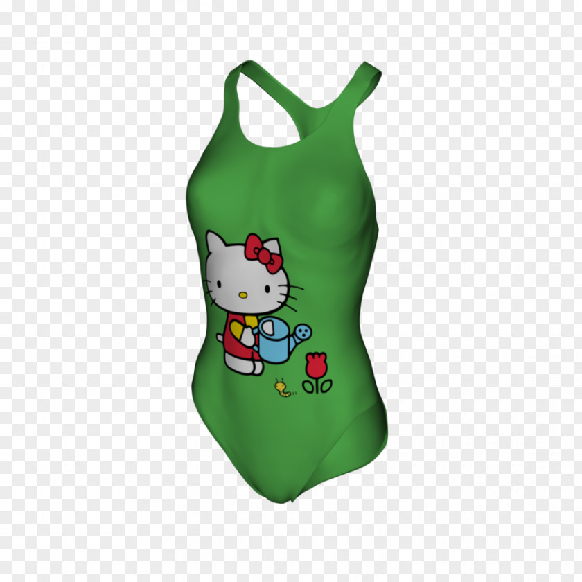 Swim Suit Hello Kitty Green Laptop Christmas Ornament Swimsuit PNG