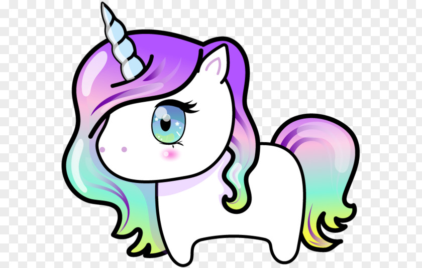 Rainbow Hair Unicorn Drawing Kavaii Clip Art PNG