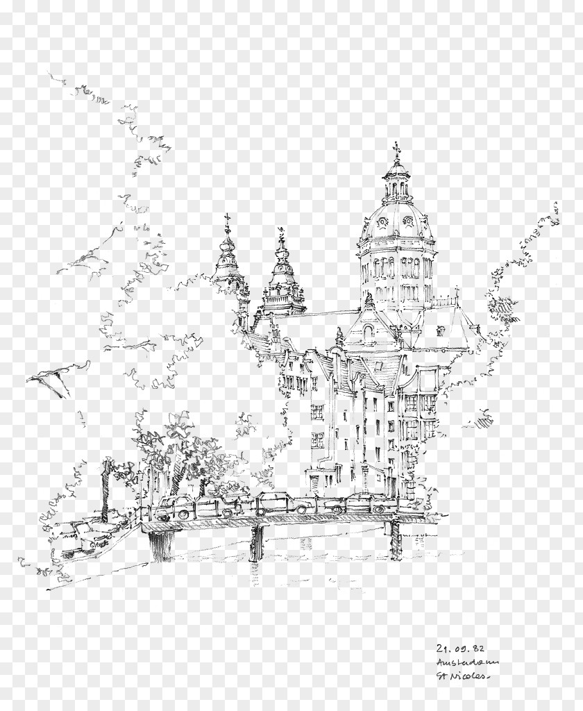Cartoon Scene Artwork Drawing Architecture Croquis Sketch PNG