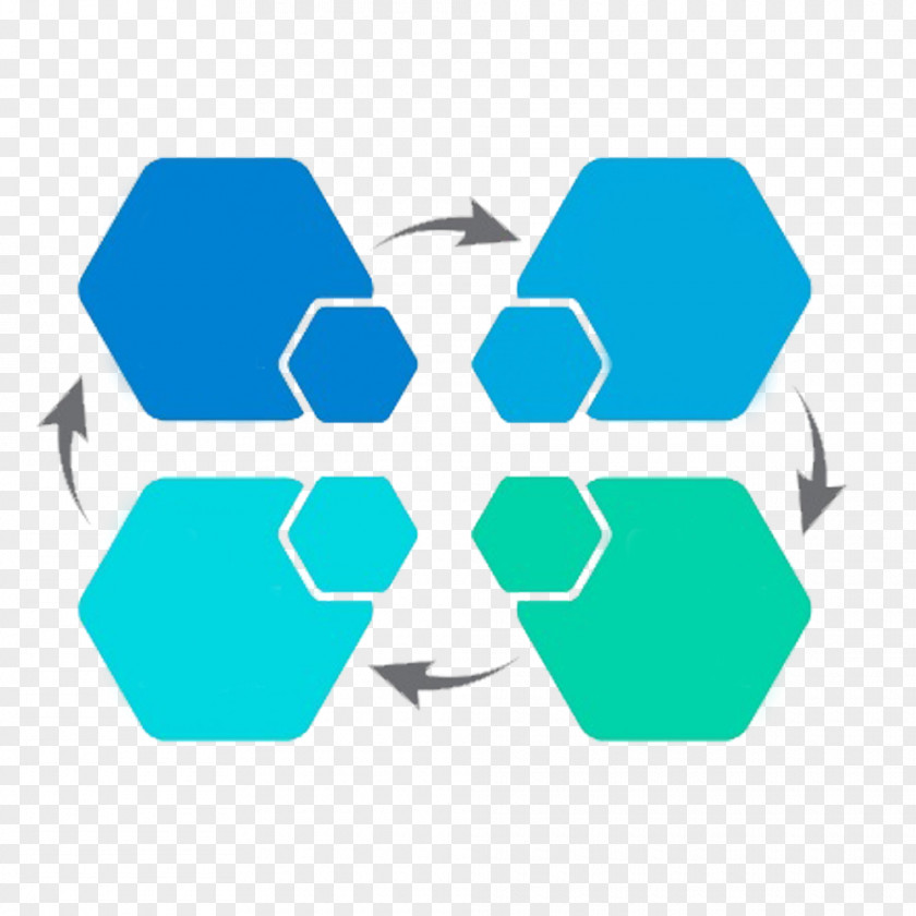 Hexagonal Decorative Pattern Blue Green PPT Area Chart Diagram Infographic Pie PNG