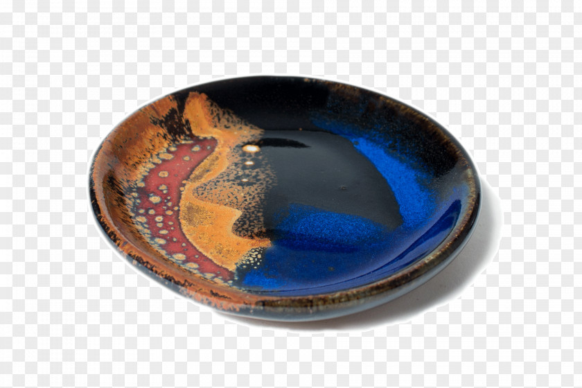 Round Plate Cobalt Blue Bowl PNG