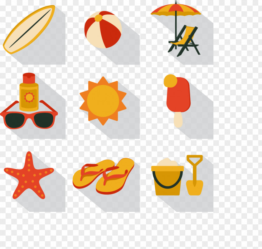 Vector Elements 9 Square Icon Summer Vacation PNG