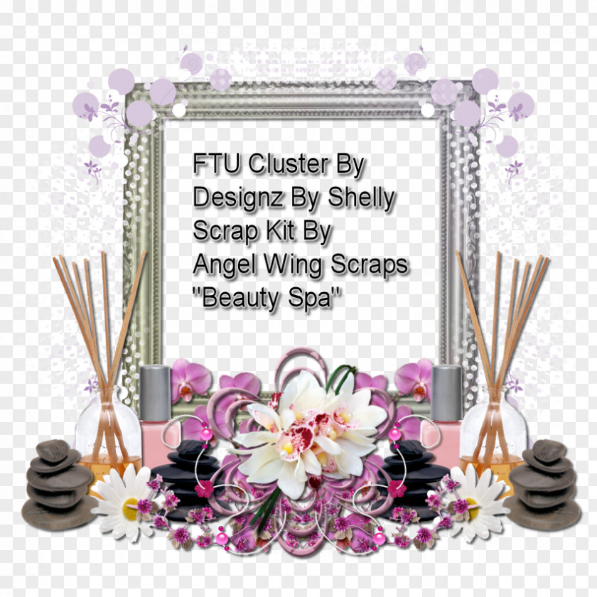 Spa Beauty Picture Frames Floral Design Digital Scrapbooking Paper PNG