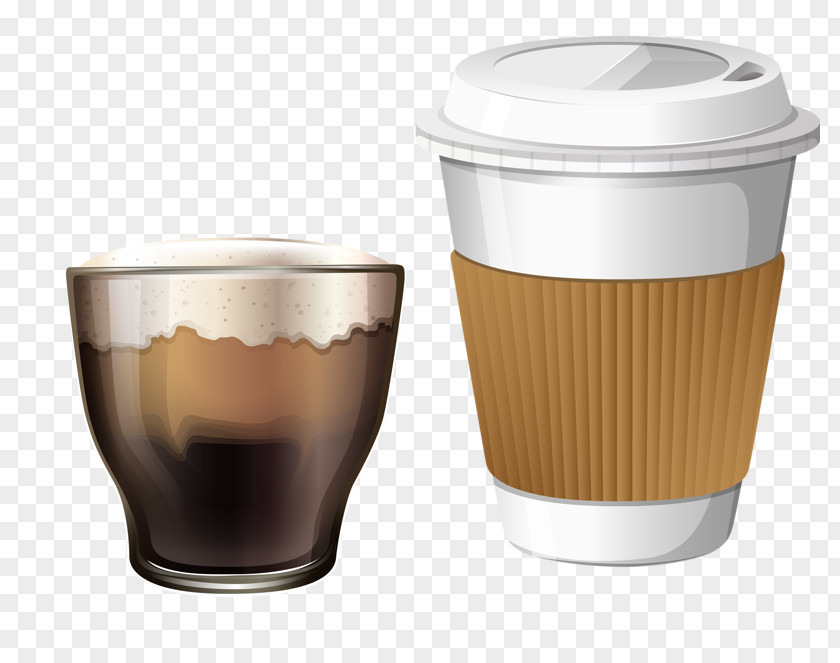 Coffee Drinks Iced Cocktail Cup Clip Art PNG