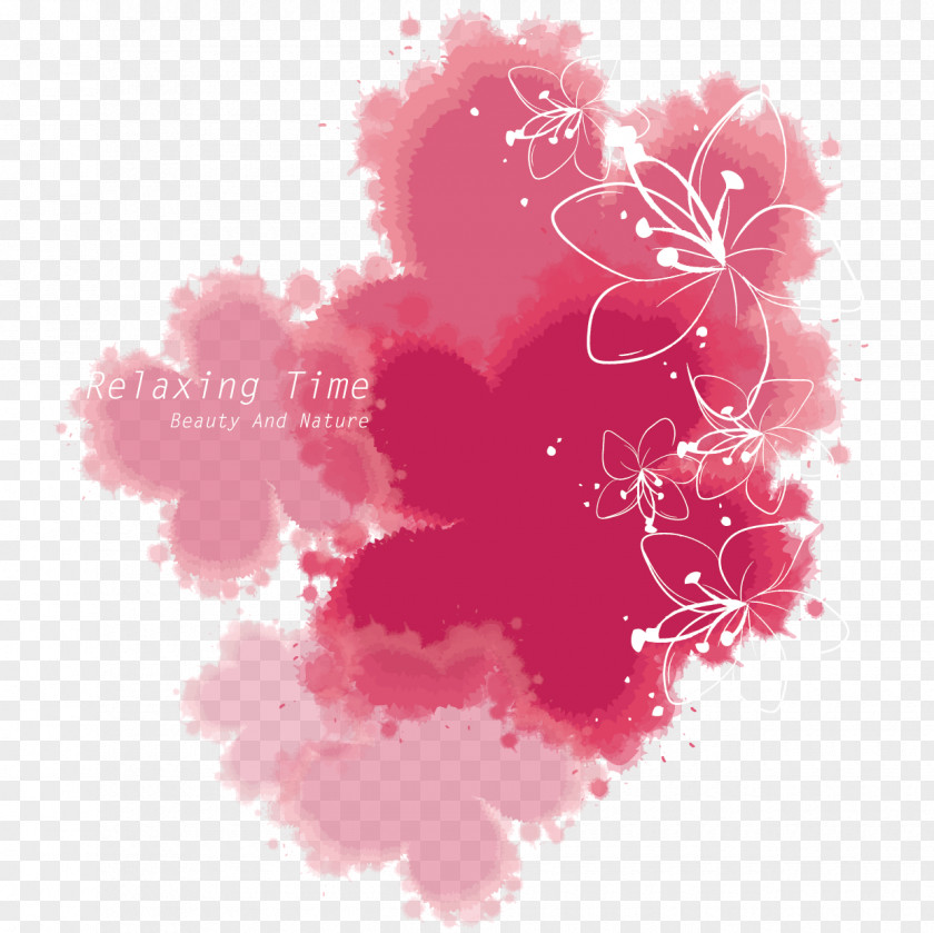 Red Ink Jet Effect Vector Cartoon Poster PNG