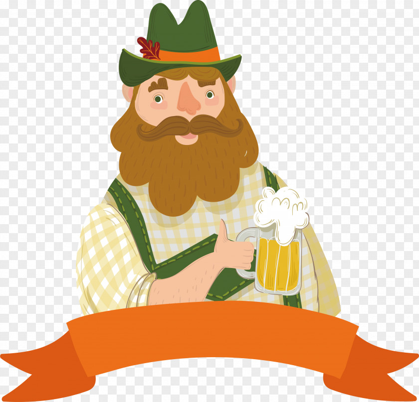 Uncle Who Drinks Beer Oktoberfest Illustration PNG