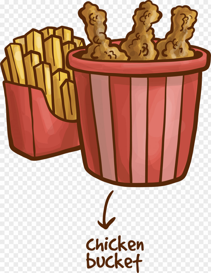 Whole Family Bucket Fries Fried Chicken Fast Food French Buffalo Wing PNG