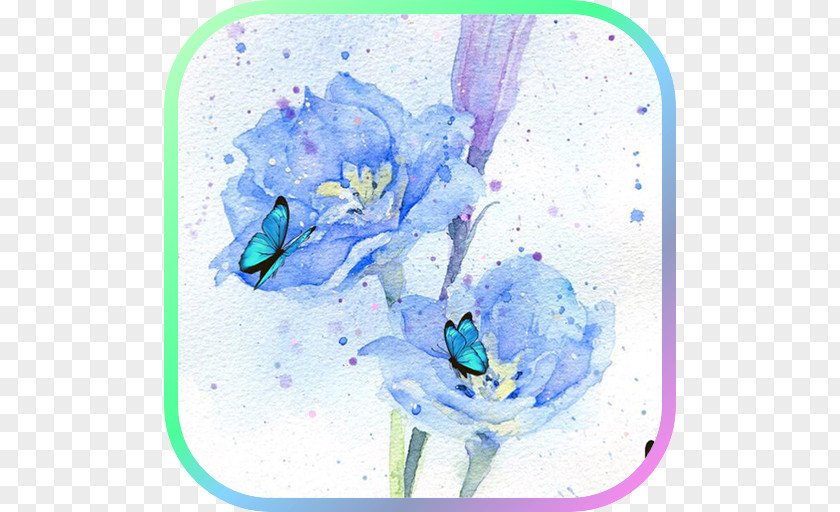 Flower Watercolor Painting Ink PNG