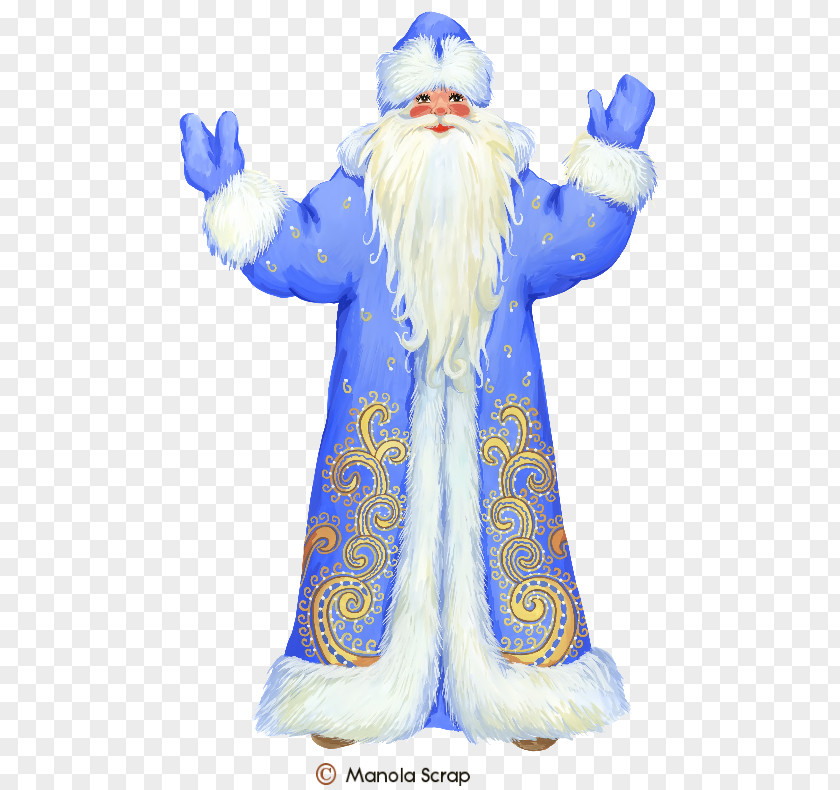 Santa Claus Ded Moroz Snegurochka Christmas Card PNG