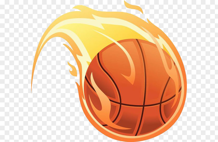 Basketball Flame Fire Illustration PNG