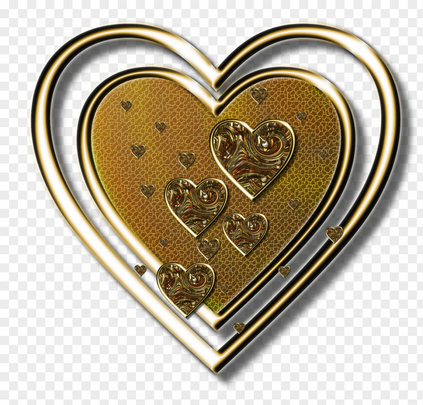 Gold Heart Love PNG