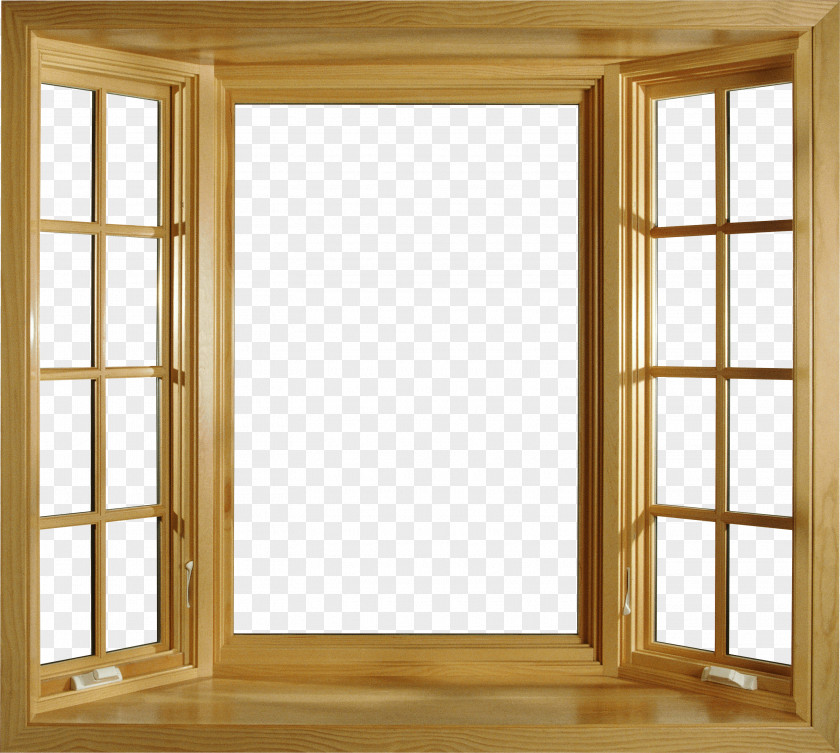 Open Window Sliding Glass Door Wood Handle PNG