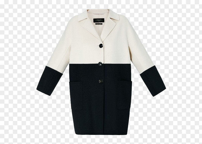 Women's Black & White Jacket Moscow Overcoat Max Mara PNG