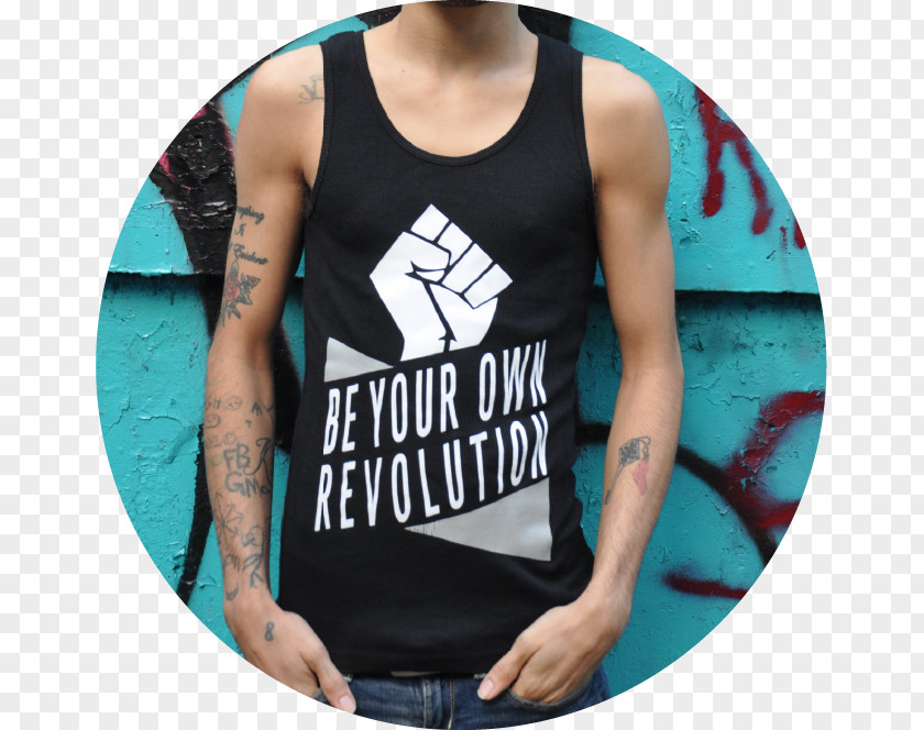 Men's T-shirt Shoulder Power Symbol Sleeveless Shirt PNG