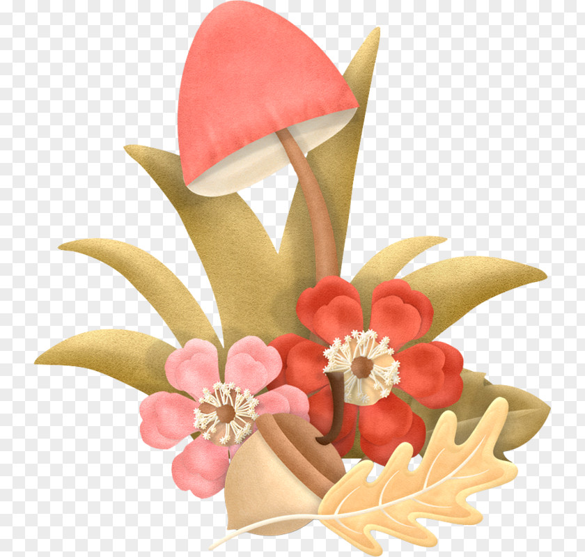 Pink Mushrooms Floral Design Flower Clip Art PNG