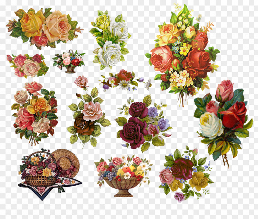 Watercolor Floral Flower Bouquet Clip Art PNG