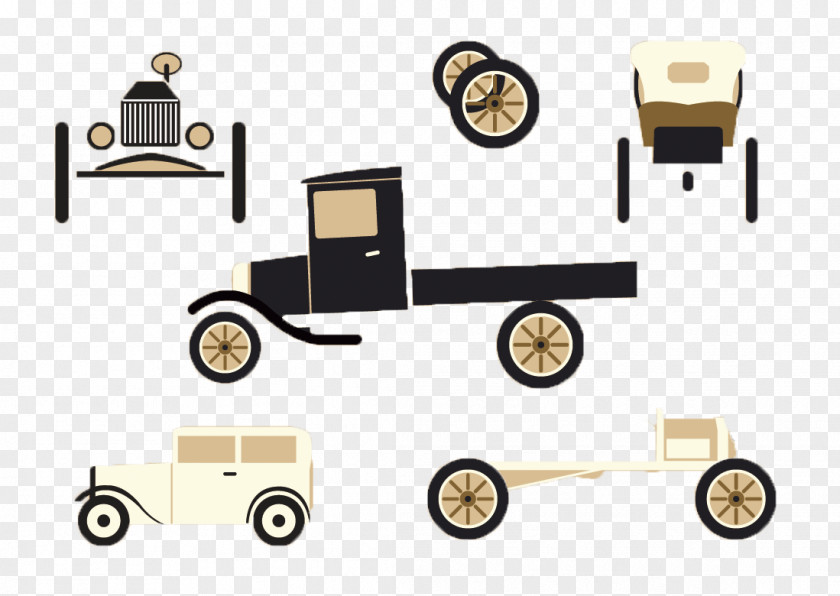 Classic Cars Each Angle View 1920s Car Euclidean Vector Clip Art PNG