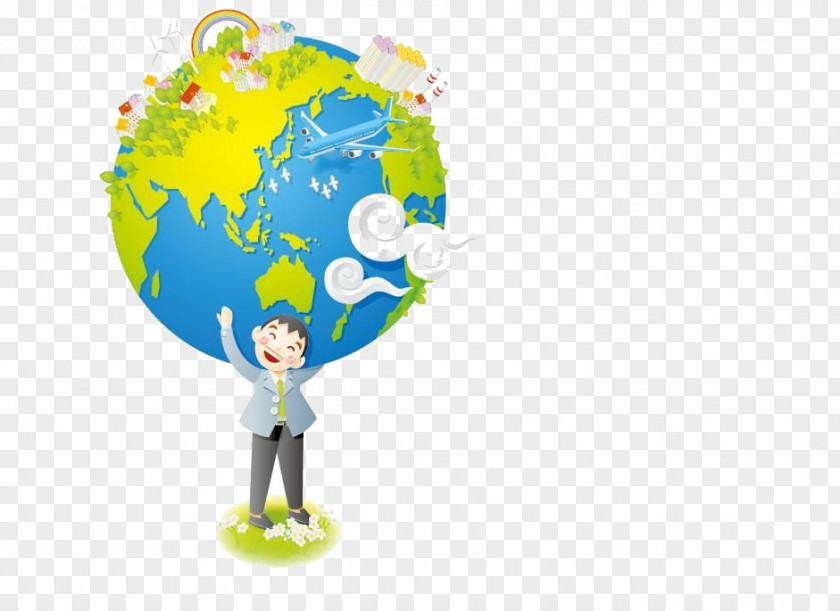 Earth Child Cartoon Happiness Illustration PNG