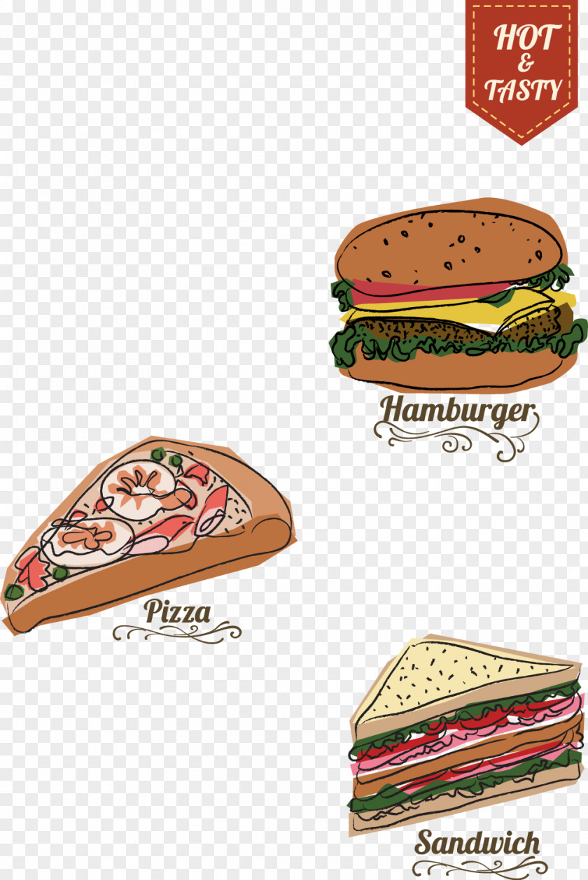 Vector Burgers And Sandwiches Hamburger Fast Food Hot Dog Menu Restaurant PNG