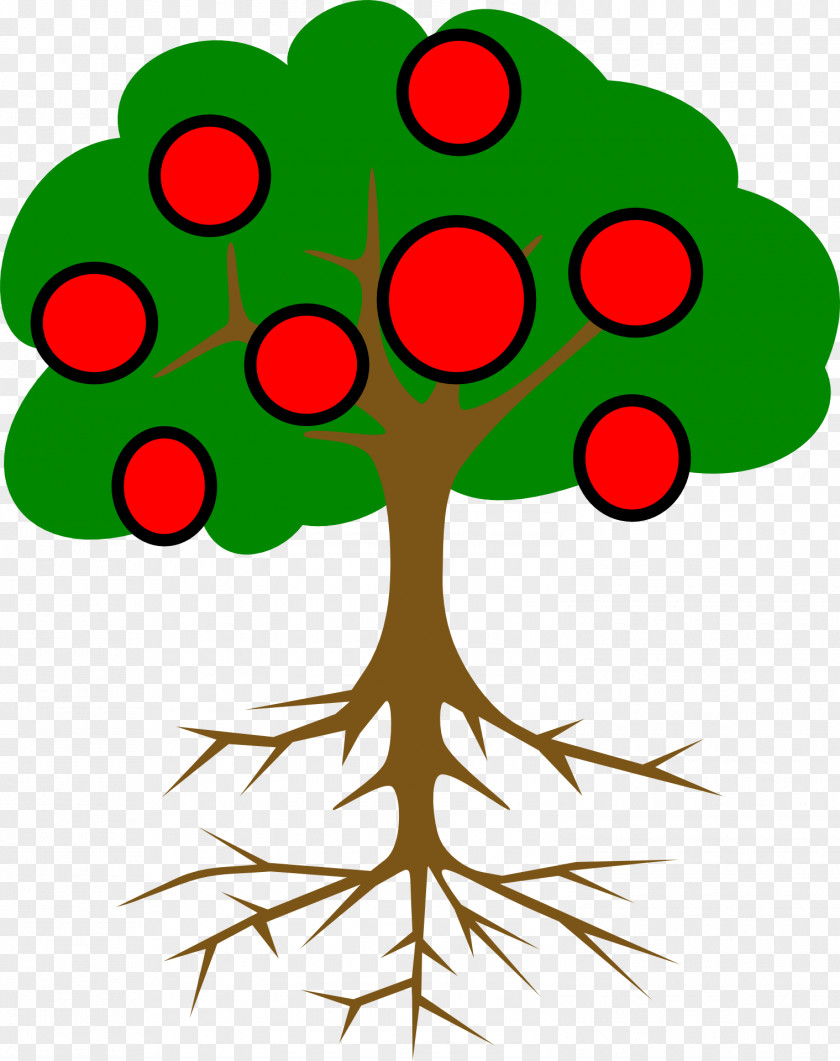 Cute Apple Tree Root Branch Clip Art PNG