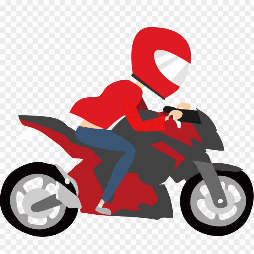 Motorcycle Red Figures Euclidean Vector Illustration PNG