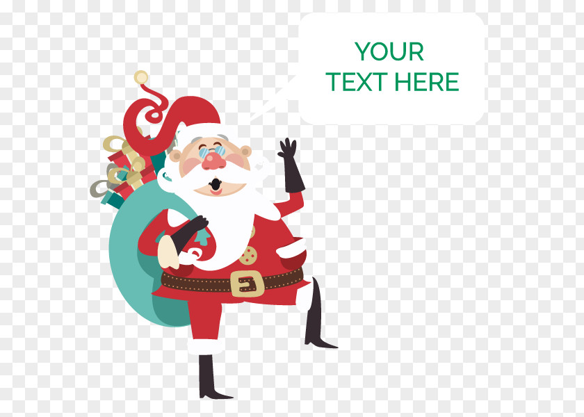 Vector Santa Claus Reindeer Christmas PNG