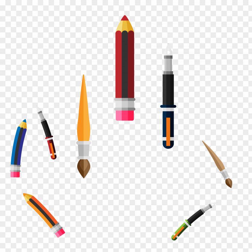 Cartoon Vacated Stationery Pen Vector Material Wallpaper PNG