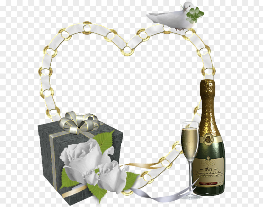 Love Photo Frame Chain Champagne Glass Gift Box Wine Cup PNG