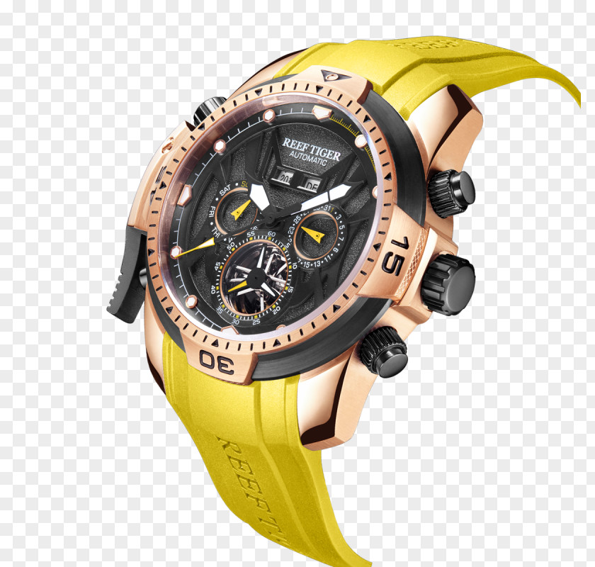 Watch Automatic Strap Dial Gold PNG