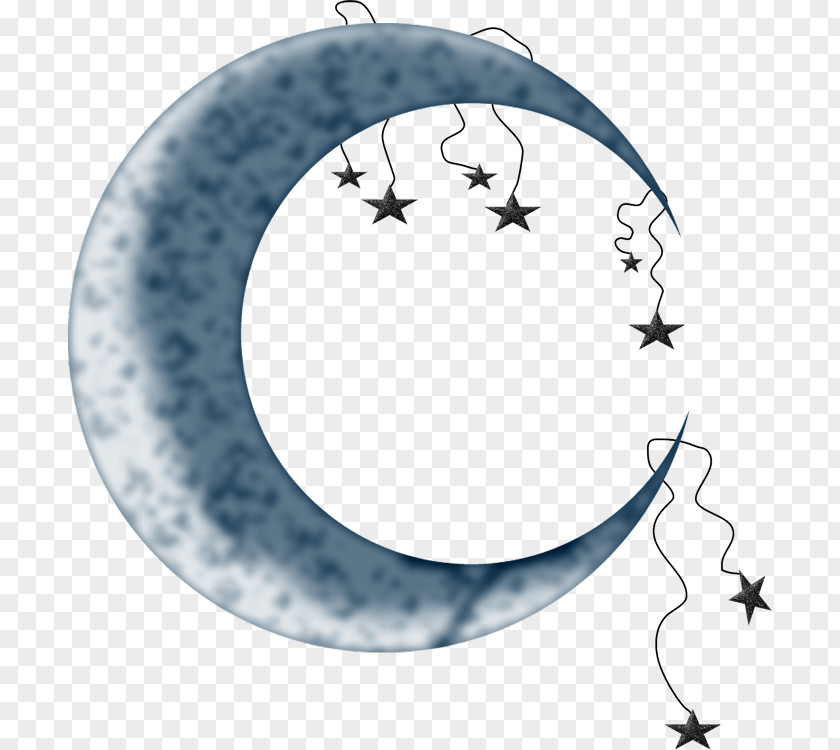 Crescent Moon Lunar Phase Image Blue Vector Graphics PNG