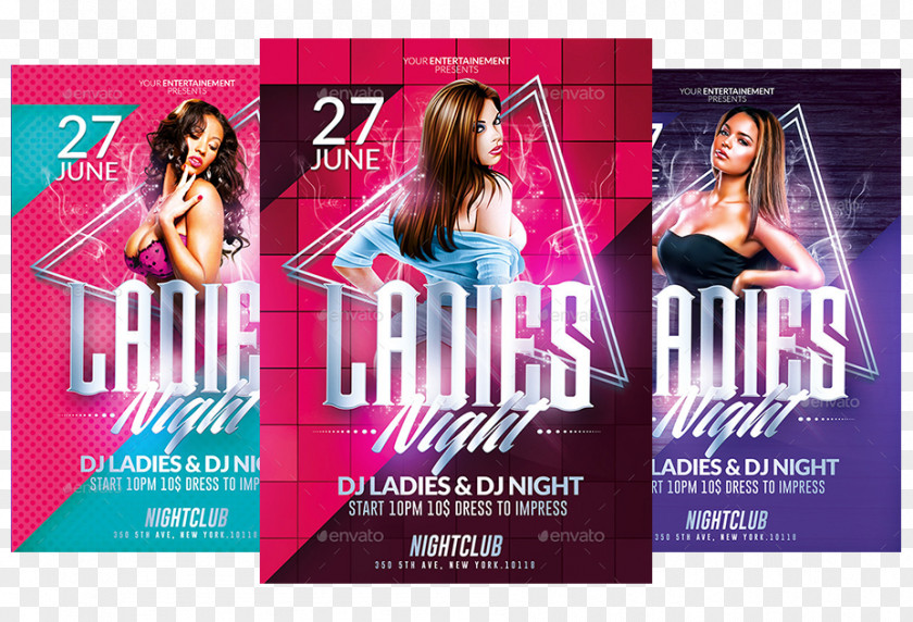 Dj Night Flyer Display Advertising Ladies' PNG