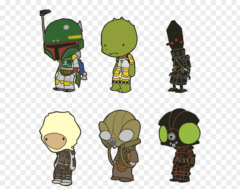 Doodles Star Wars Boba Fett Shaak Ti Obi-Wan Kenobi Stormtrooper PNG