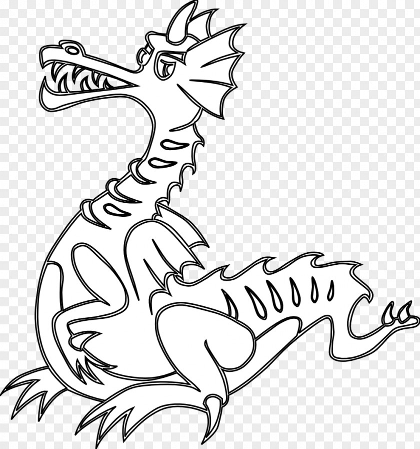 Dragon Line Art Black And White Free Content Clip PNG