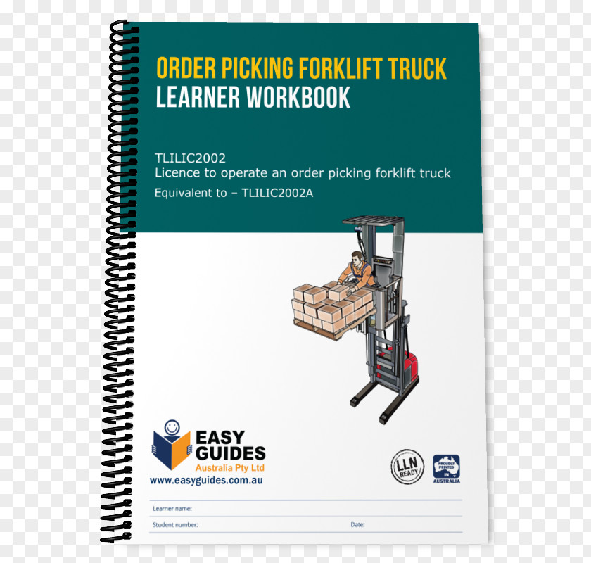 Order Picking Forklift Training Paper Logbook PNG