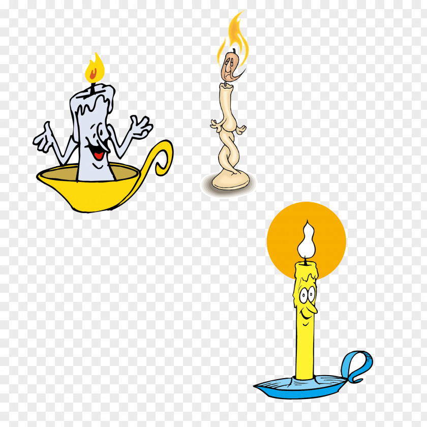 Cartoon Candle Material Yellow Recreation Illustration PNG