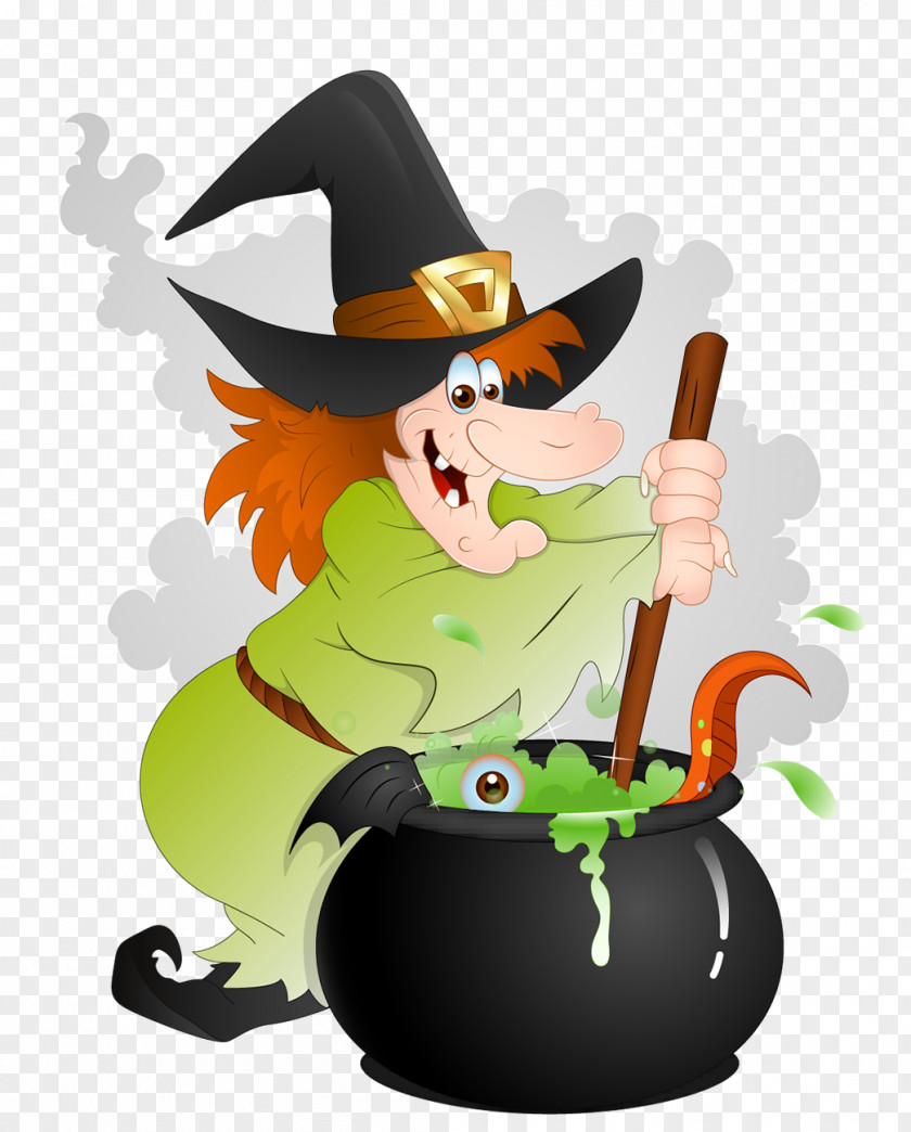 Halloween Witch With Cauldron Clipart Witchcraft Clip Art PNG